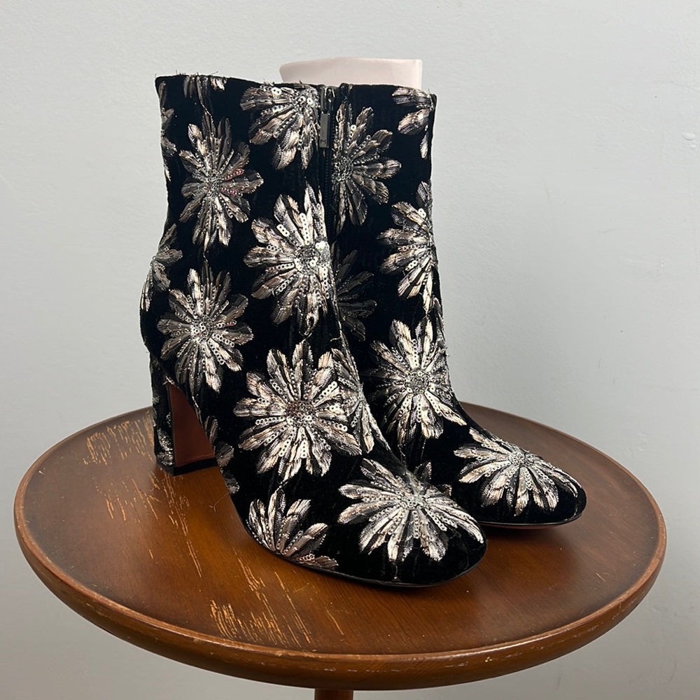 Marc Fisher Black and Silver Ankle Boots